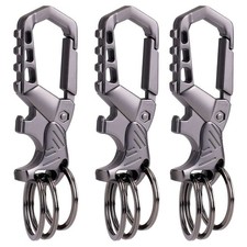 3 Pcs Heavy Duty Key Chain Bottle Opener Carabiner Car Key Chains for Men Women picture