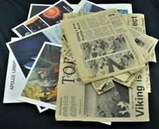 VINTAGE NASA LOT 40 ITEMS-APOLLO LANDING SITES-PRINTS-VIKING NEWS ARTICLES picture