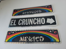 Vtg BUMPER STICKERS Lot of 3 NEW Retro Prism Holographic Mexico Acapulco picture