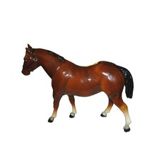Vintage Breyer Molding Co Western Horse Glossy Bay Clock Topper Model Mold 57 picture