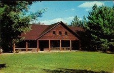 Hartwick Pines Memorial Building Postcard Grayling Michigan 1960 Unposted picture