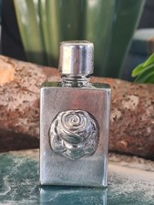 Vintage Sterling  & Glass Perfume Bottle with a rose - London hallmarks 1989 picture