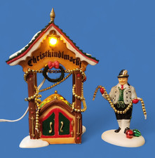 Dept 56 Alpine Village CHRISTMAS MARKET ORNAMENT BOOTH Lights Up 804441 NIOB picture