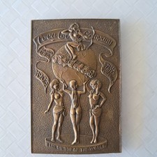 Vtg 1970 Coca Cola Feel on Top of the World Brass Belt Buckle E Gaylord Engraved picture