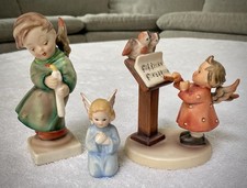 3pc Goebel Hummel Angel Lot: TMK2 Green Heavenly Angel, Bird Duet & Sacrart Blue picture