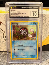 2005 Pokemon EX Unseen Forces Poliwag 67/115 Reverse Holo CGC 10 - LOW POP picture