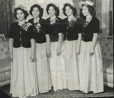 1948 Press Photo The Dionne quintuplets celebrate 13th birthday in Ontario picture