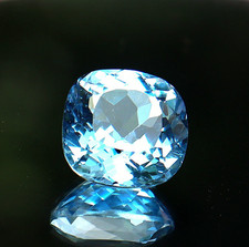 AAA+ Natural Sky Blue Aquamarine Cushion Cut 7-8 Ct Gemstone Certified picture