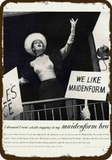 1956 SEXY WOMAN POLITICIAN in MAIDENFORM BRA Vintage Look DECORATIVE METAL SIGN picture