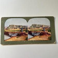 The Pueblos Of Taos New Mexico In CO & Rio Grande Antique Stereoview Card 5H6-3 picture