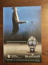 Blancpain Full Page Color Vintage Magazine AD Fifty Fathoms Bathyscaphe Whale  picture