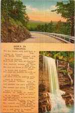 Vintage Postcard 1930-1945 Down in Virginia , Poem picture