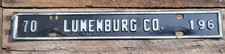 1970 Lunenburg County Virginia License Plate Topper, Low Number #196 picture