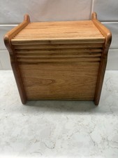Handmade Solid Cherry Hinged Lid Recipe Box - Fluted Top Keepsake Box 7