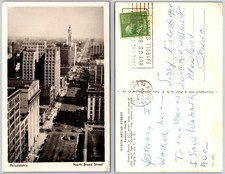 RPPC City Skyline Skyscrapers Street Tower Cars Photo Postcard picture
