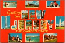 Vintage NEW JERSEY Large Letter Postcard 