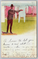 Visual Pun, Humor from year 1907, Vintage Postcard picture
