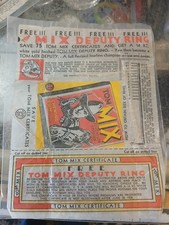 2--1933-35 Tom Mix  Vintage National Chicle Adventure Stories Wax Pack Wrappers picture