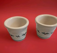 Longaberger Pottery Woven Traditions - Traditional Holly Set of Votives picture