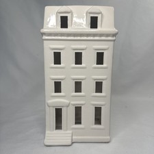 Crate and Barrel White Ceramic Brownstone Federal Tall Village House EUC picture