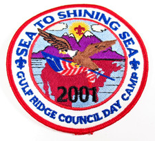 2001 Gulf Ridge Council Day Camp Sea To Shining Sea BSA Patch picture