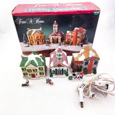 Trim A Home Holiday Memories 3 Village Houses & 1995 Kmart picture