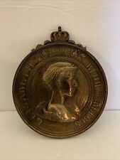 WWI Belgium Queen 'Elisabeth Reine Des Belges’ 1916 Bronze Brass Wall Hanging picture