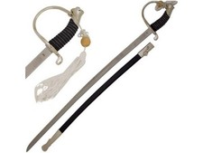 Medieval Warrior C.S.A Cavalry Civil War Officer Sword- Etching Blade w/Scabbard picture