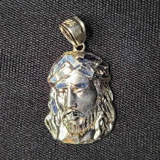 925 Sterling Silver Jesus Head Pendant Charm Medal - small picture