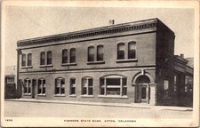 Afton, Oklahoma Farmers State Bank Building Postcard OK OKLA picture