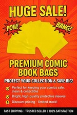 10 Pack Yellow Comic Book Window Bag For Signature Standard Size BAGS ONLY picture