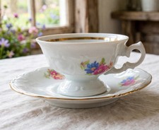 Vintage Wawel Embossed Gold Leaf Pink Rose Tea Cup And Saucer 5 SET'S AVAILABLE picture