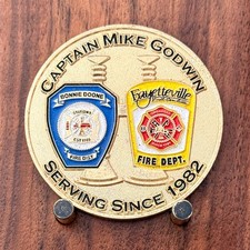 Captain Mike Godwin Bonnie Doone Fayetteville Fire Dept Challenge Coin  M#28 picture