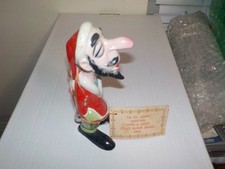 Vintage 1960s Kreiss Ceramics Christmas Beatnik Santa Figure w/ Paper Tag A picture