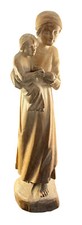 Antique Hand Carved Wood Saint Marianna Quito Ecuador 1965 Religious Figurine picture
