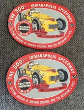 2 Vintage Indy 500 Wynn's Oil Indianapolis Speedway Promo Decal Johnnie Parsons picture