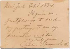Charles Sprague SMITH / Signature and Inscription Signed picture