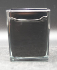 VINTAGE - TELEFLORA - BLACK  GLASS VASE / PLANTER - SQUARE - MADE IN POLAND picture