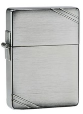 Zippo Windproof Replica 1935 Brushed Chrome Lighter w-slashes # 1935, New In Box picture
