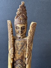 Vintage Hand Carved Tribal Woman Figure Sculpture 14