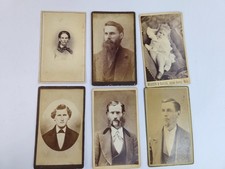Antique CDV Photo Lot 6 JT Wixson Photographer Self Portrait Whitehall MI Baby picture