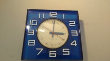 Vintage ‘60s-‘70s General Electric Cobalt Blue Lucite Square Electric Wall Clock picture