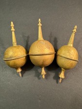 Set Of 3 Antique English/Scottish Brass Grandfather Clock Finials picture