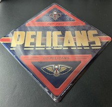Rico Basketball NBA New Orleans Pelicans Metal Wall Sign Diamond Shaped 16.5” picture