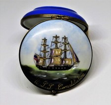 LIMOGES BOX -CHAMART- ANTIQUE SAILING SHIP -