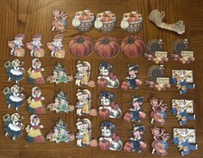 Vintage 1960’s Thanksgiving Die Cut Cardboard Decorations Lot Of 36 picture