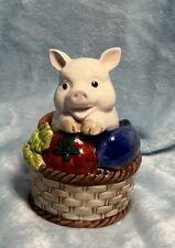 Vintage Fitz And Floyd Pig Vegetable Garden Basket Salt Pepper Shakers Stacked picture