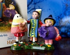 DEPT 56 Halloween CANDY KIDS Rare, Costumes, Trick-or-Treat, Snow Village picture