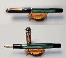 【BB NIB】Vintage Pelikan M400 Green Stripe Fountain Pen 14c BB Nib,W.Germany picture