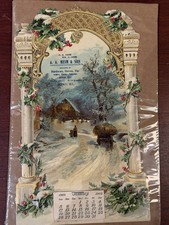 1902 Antique Victorian Advertising Calendar A.A. Heim & Son Quincy IL Die Cut picture